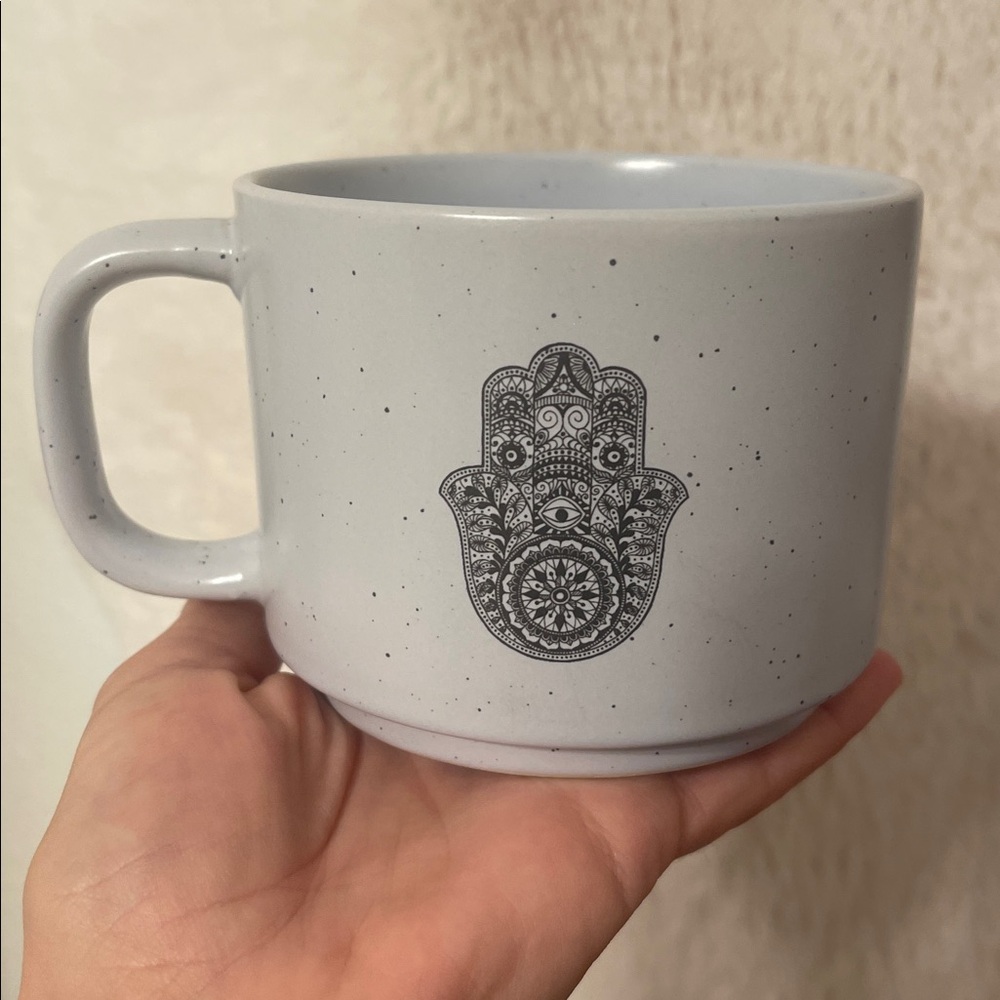 Gray Mug with Hamsa Design